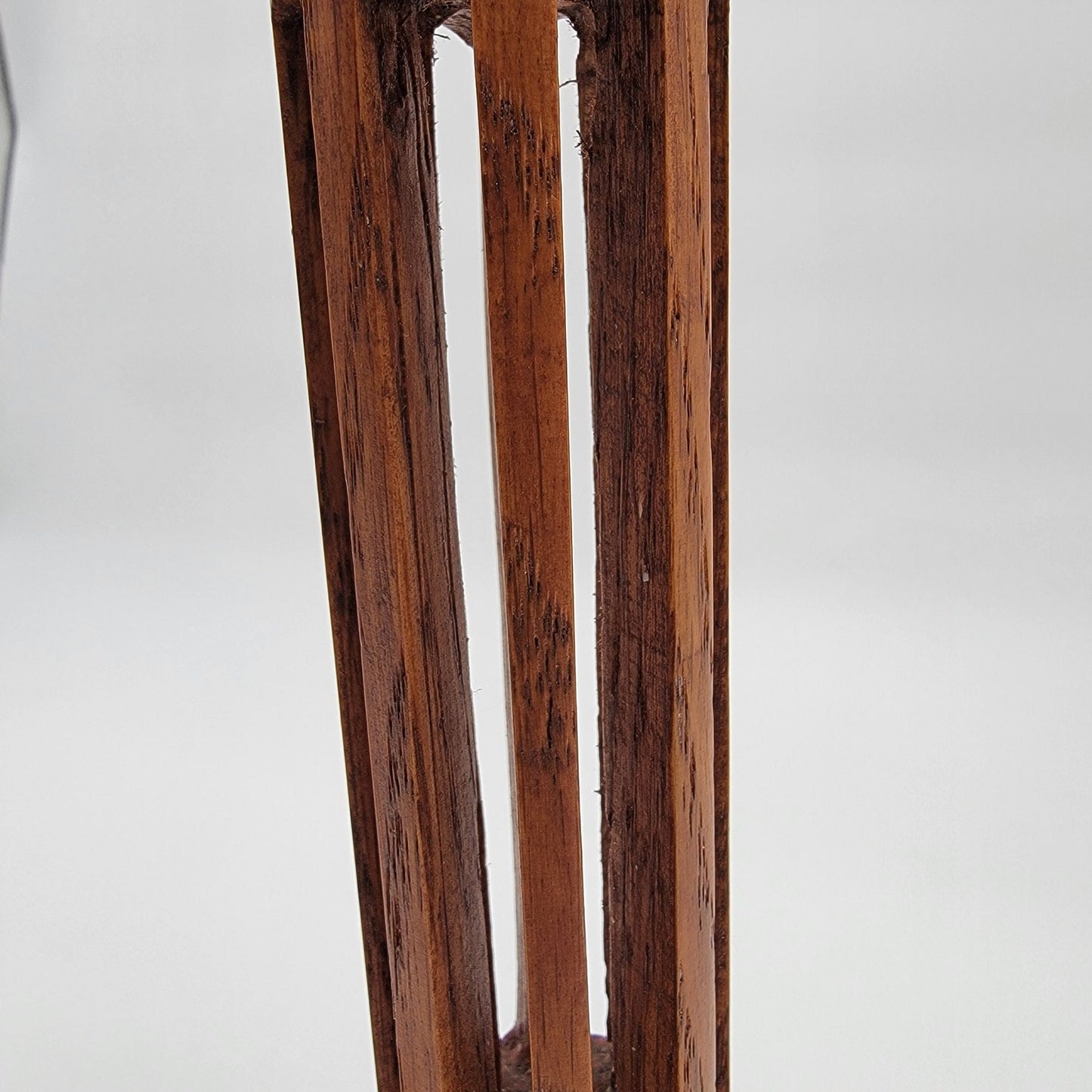 Vintage Hand-Carved Olive Wood Candlestick Holders Pair