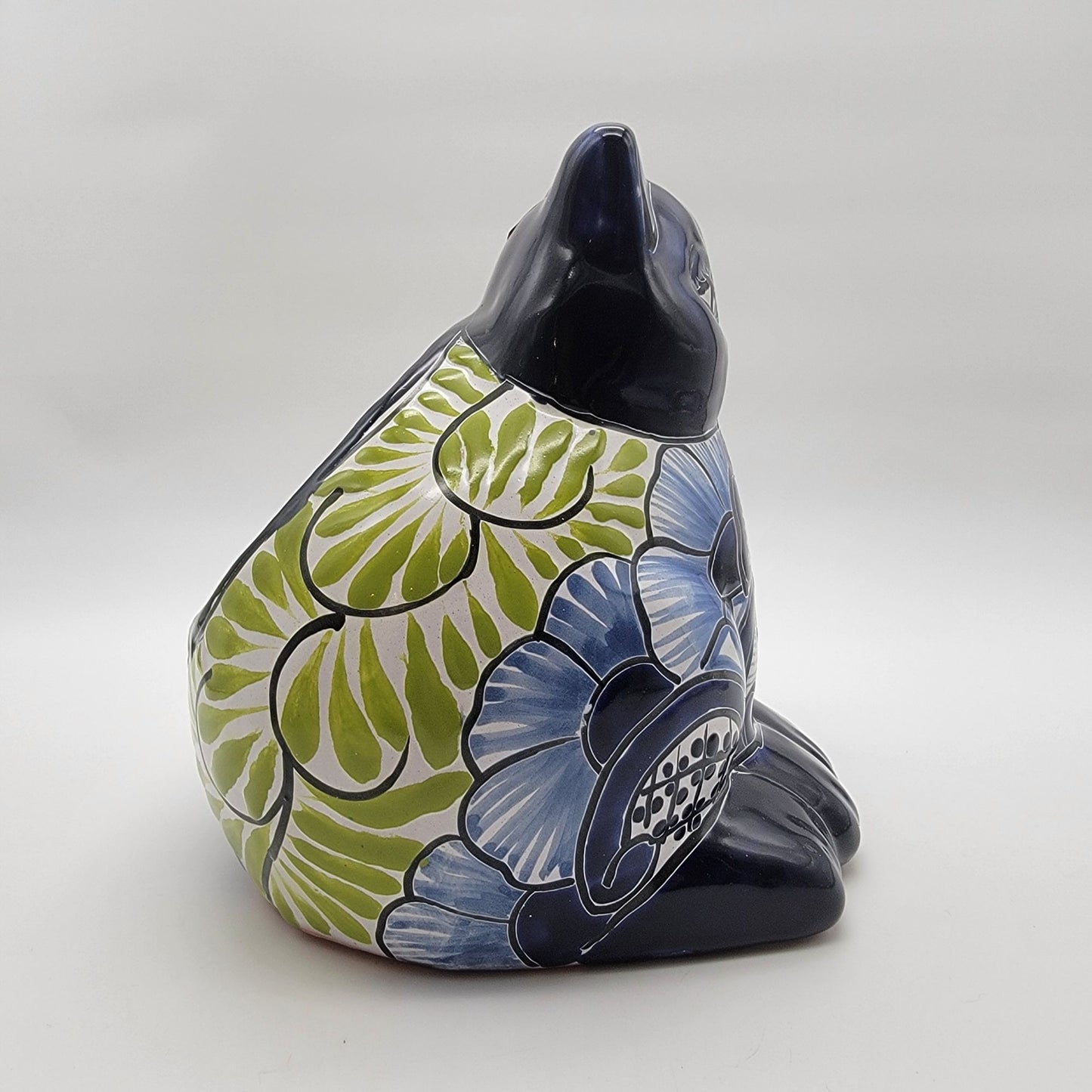 Talavera Mexican Pottery Fat Cat Planter By Castillo Family