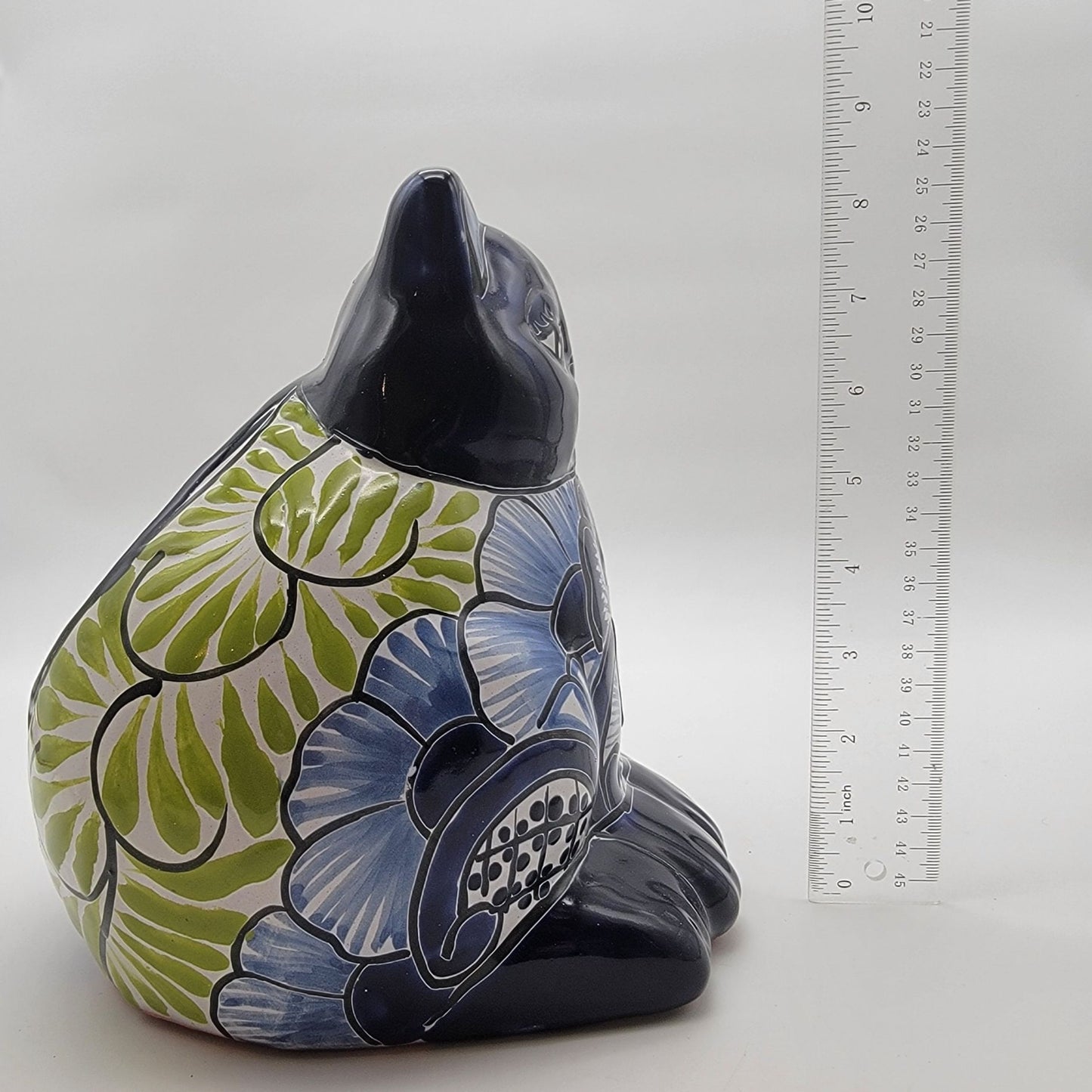 Talavera Mexican Pottery Fat Cat Planter By Castillo Family