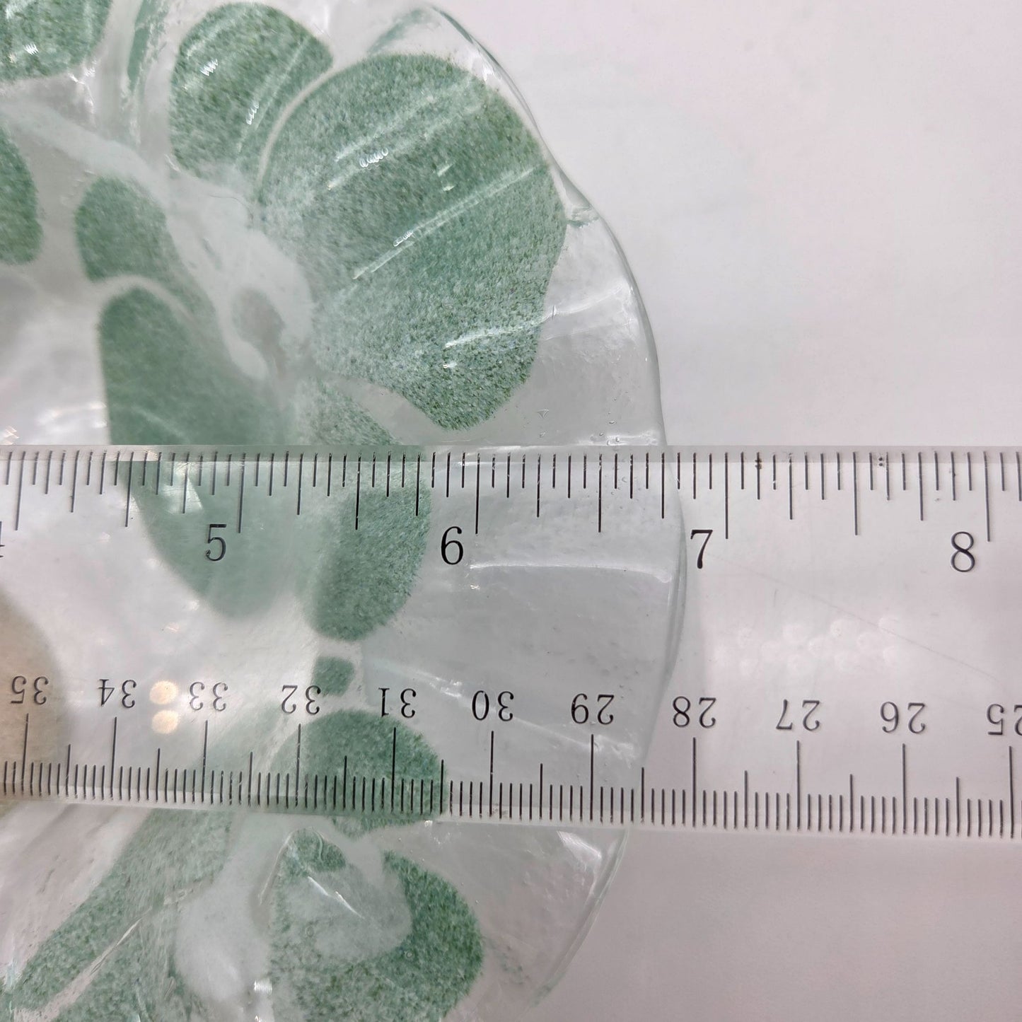 Sydenstricker Fused Glass Bowl Green Floral