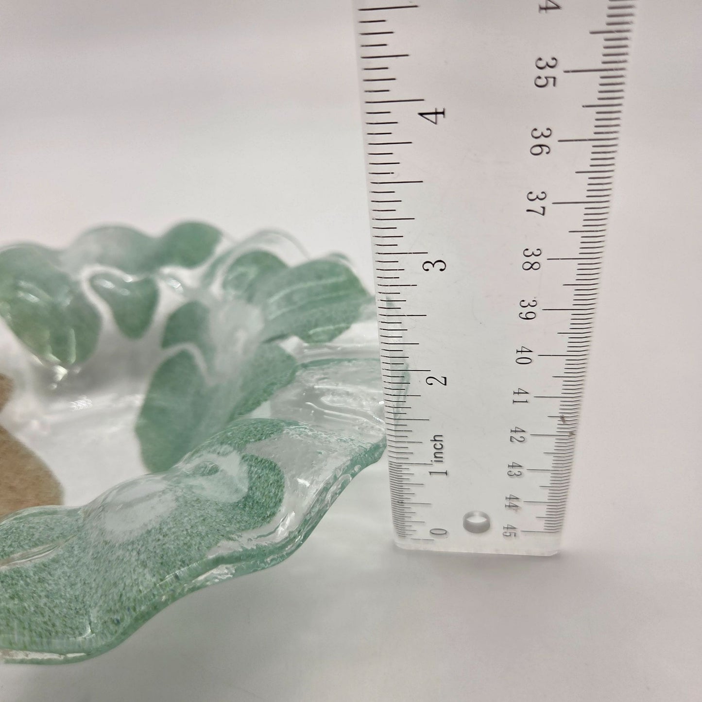 Sydenstricker Fused Glass Bowl Green Floral