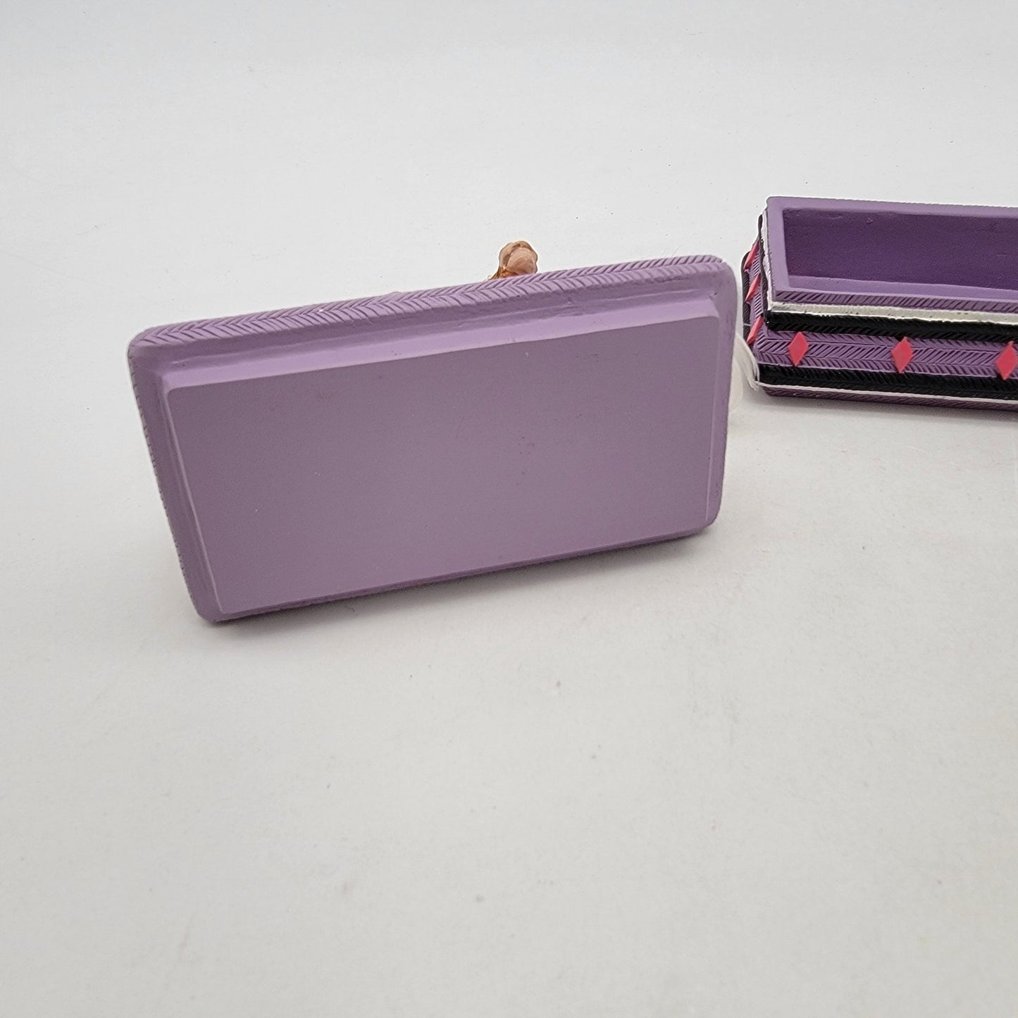 Vintage 1995 Kathy Wise Prancing Ponies Horse Trinket Box Purple