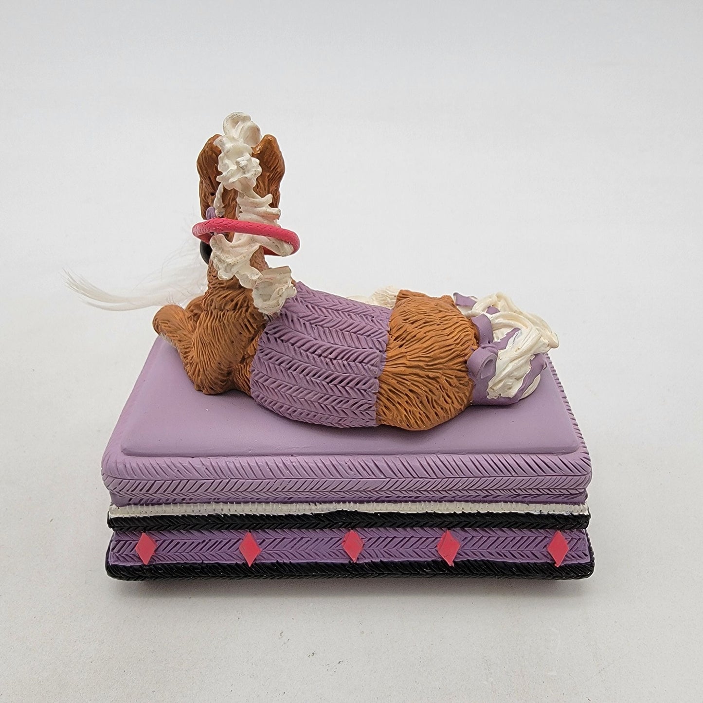 Vintage 1995 Kathy Wise Prancing Ponies Horse Trinket Box Purple