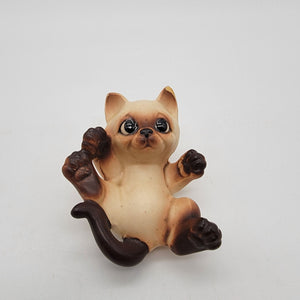 Vintage Porcelain Siamese Kitten Cat Figurine - As Found