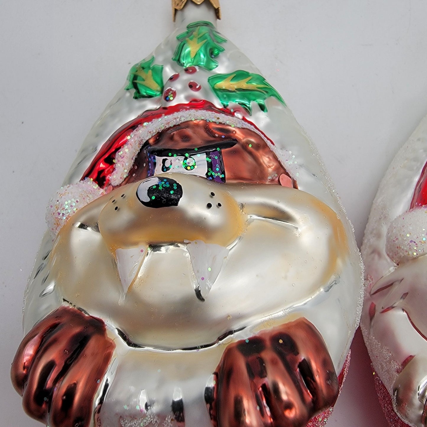 1996 Christopher Radko Looney Tunes Taz & Bugs Bunny Glass Ornaments