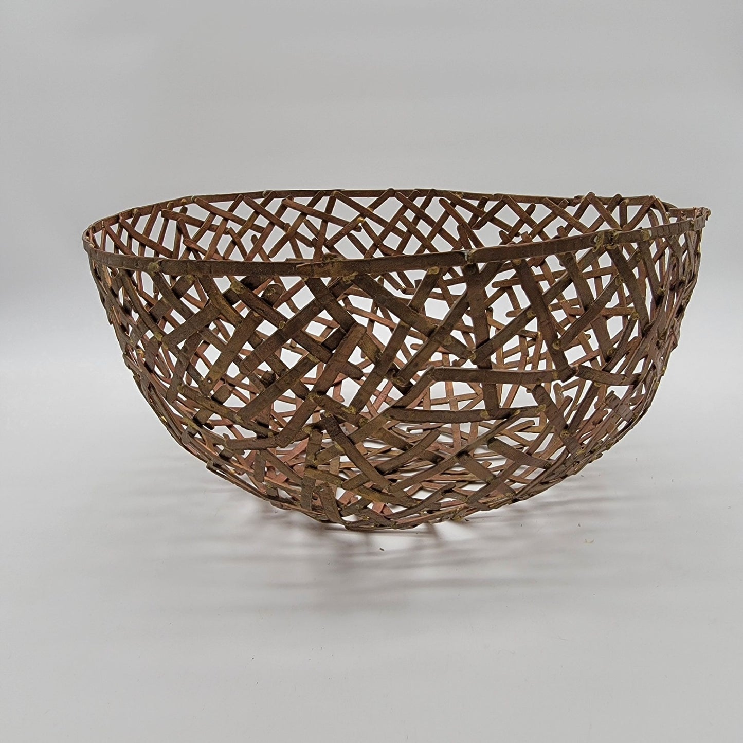 Set Of 3 Mid Century Brutalist Copper and Brass Birds Nest Bowl After Paul Evans
