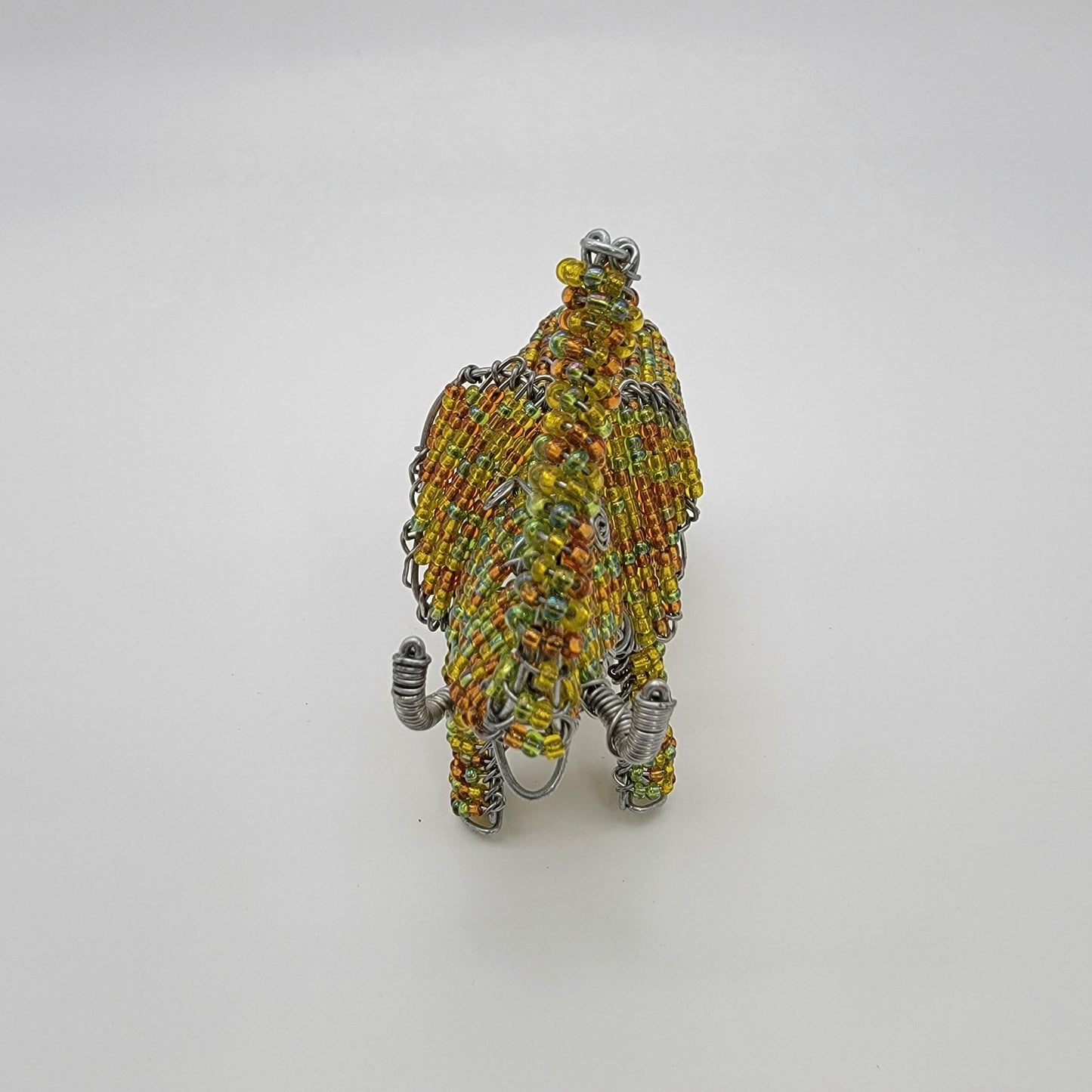 Handcrafted African Beaded Wire Elephant Sculpture