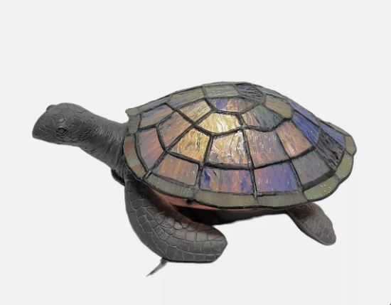 Tiffany Style Glass Sea Turtle Lamp