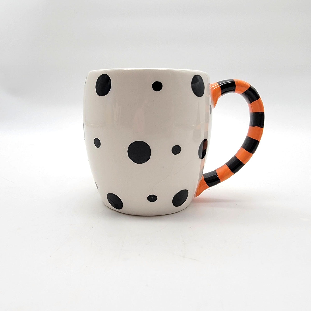Jack-O-Lantern Lane Polka Dot Witch Mug With Hat Lid
