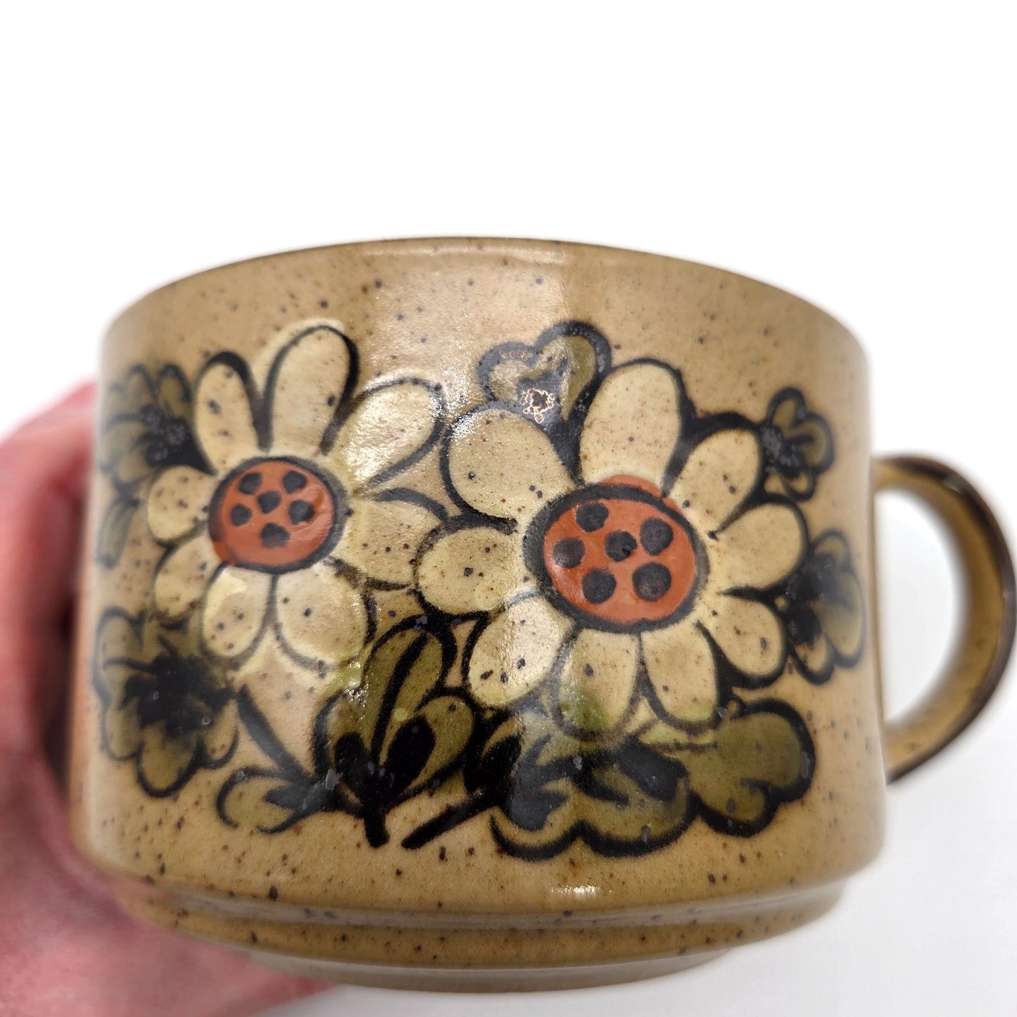 Vintage Otagiri Daisies Stoneware Oversize Soup Mug