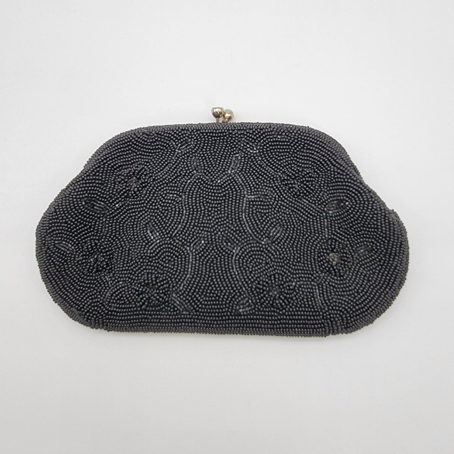 Vintage 1960s Richere Bags By Walborg Black Beaded Evening Clutch