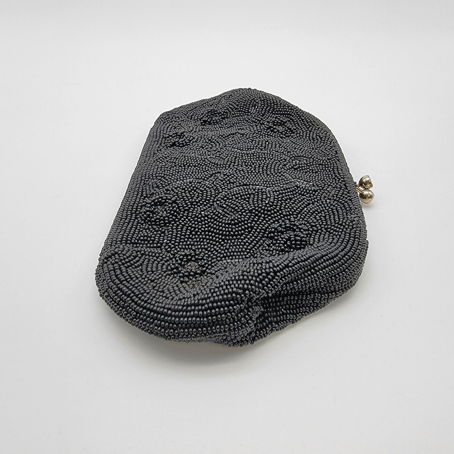 Vintage 1960s Richere Bags By Walborg Black Beaded Evening Clutch