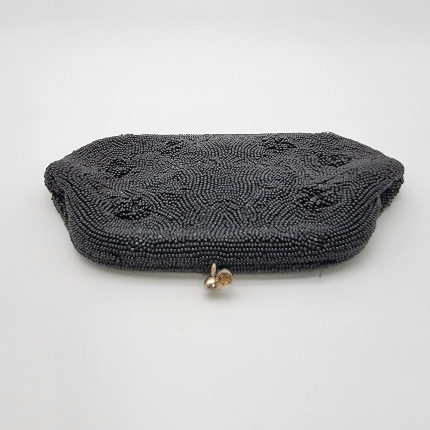 Vintage 1960s Richere Bags By Walborg Black Beaded Evening Clutch