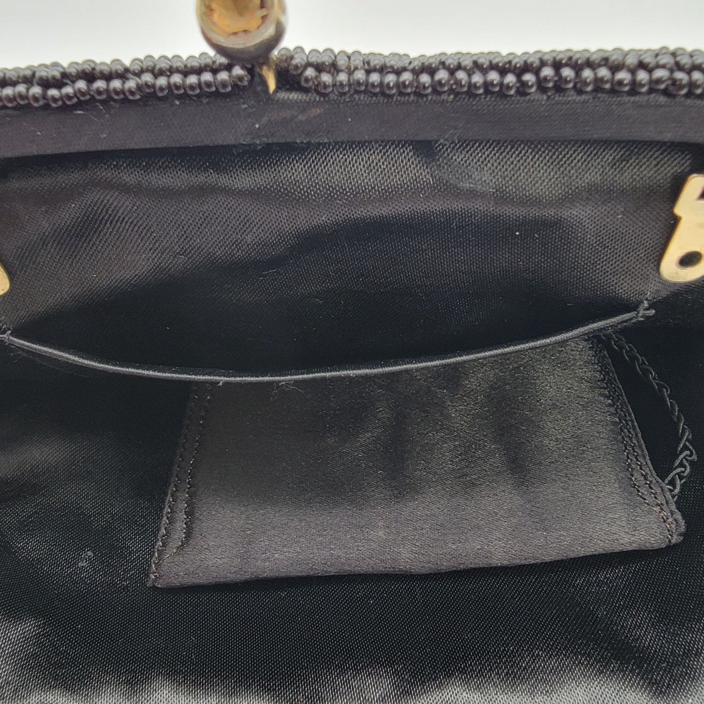 Vintage 1960s Richere Bags By Walborg Black Beaded Evening Clutch