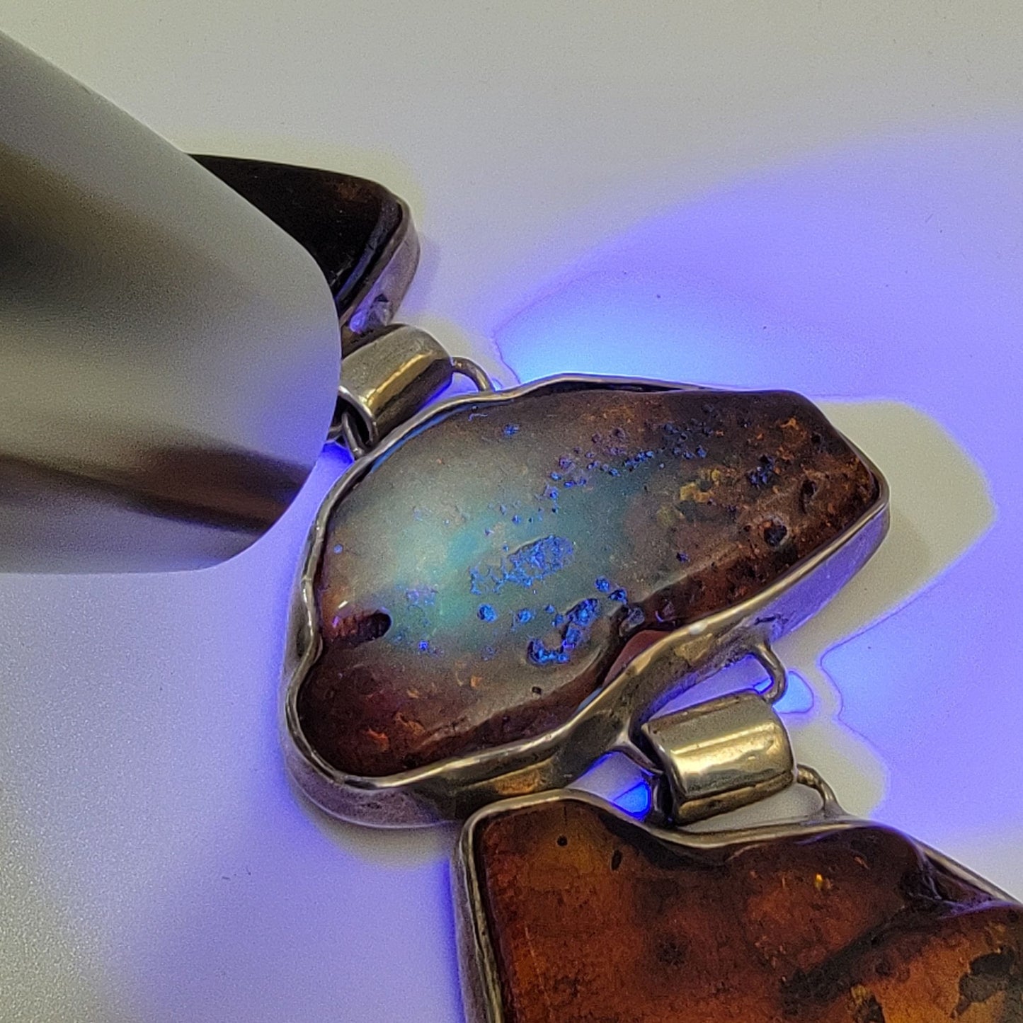 Natural Cognac Baltic Amber Panel Link Bracelet