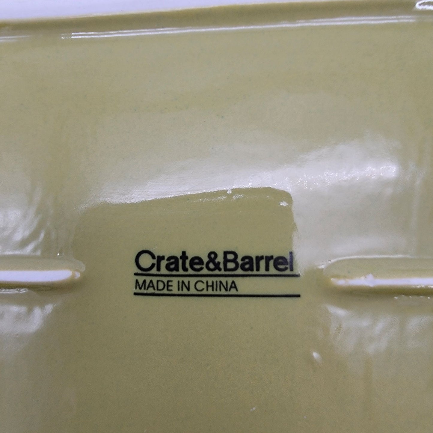 Crate & Barrel Akemi Green & White Floral Rectangular Tray