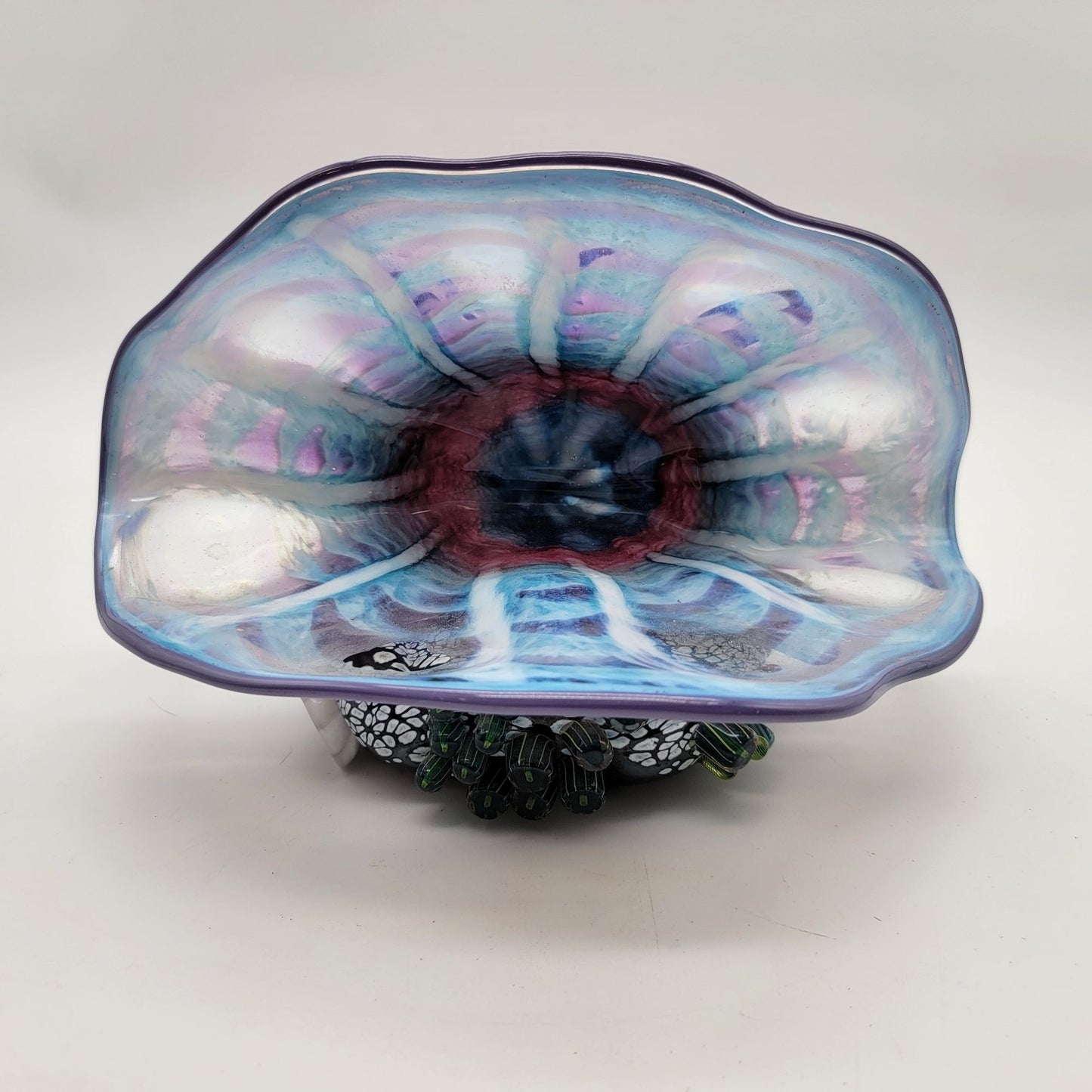 Mark Eckstrand Art Glass Clam Shell Sculpture Signed Dated 1996