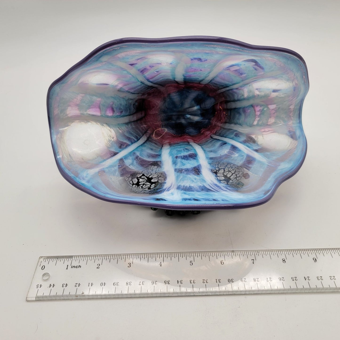 Mark Eckstrand Art Glass Clam Shell Sculpture Signed Dated 1996