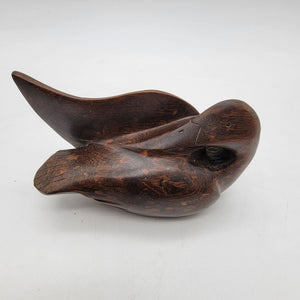 Mid-Century Carved Ironwood Wood Duck Sculpture