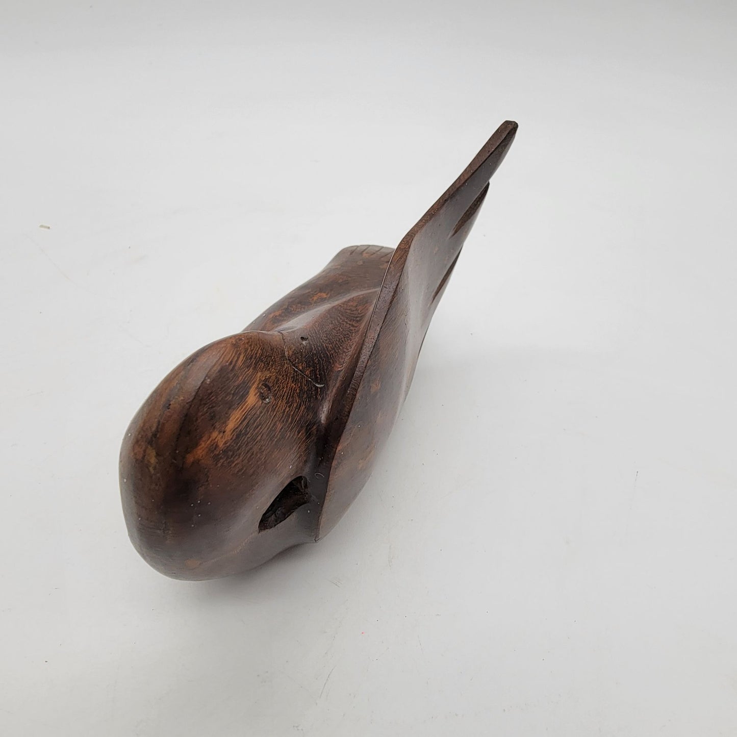 Mid-Century Carved Ironwood Wood Duck Sculpture