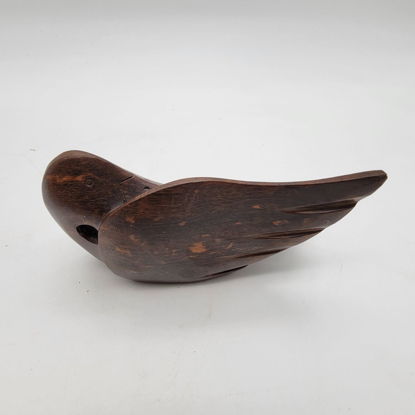 Mid-Century Carved Ironwood Wood Duck Sculpture