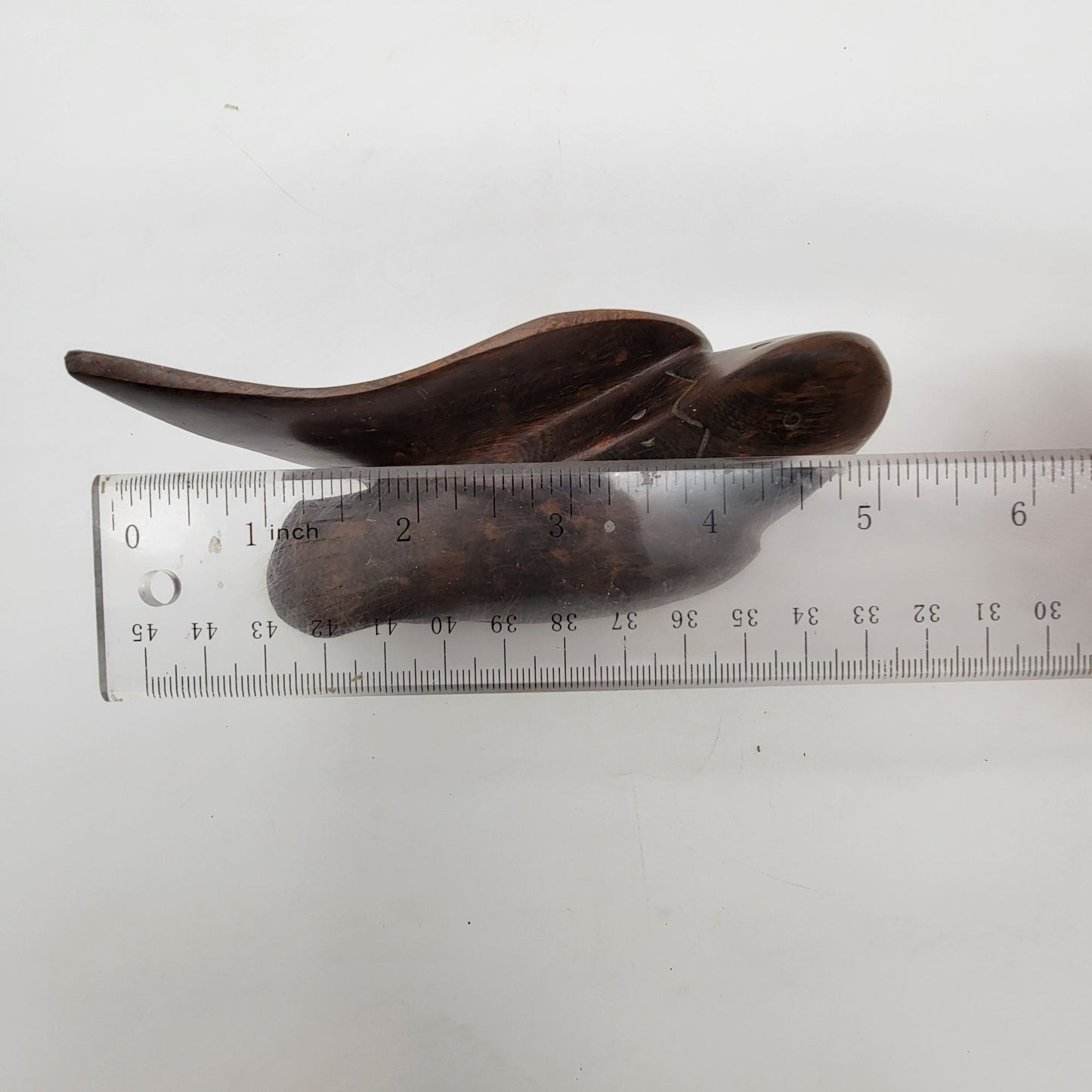 Mid-Century Carved Ironwood Wood Duck Sculpture