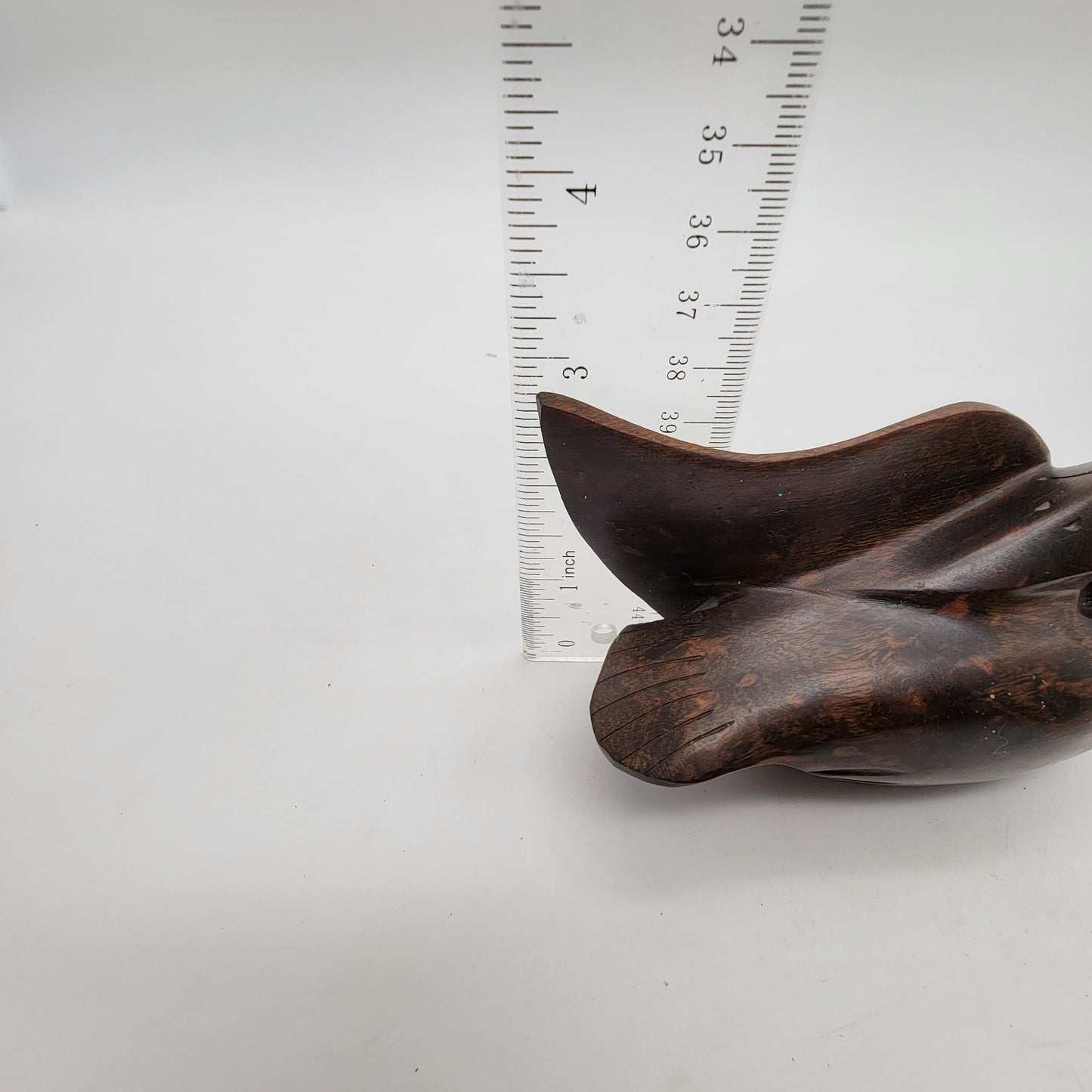Mid-Century Carved Ironwood Wood Duck Sculpture