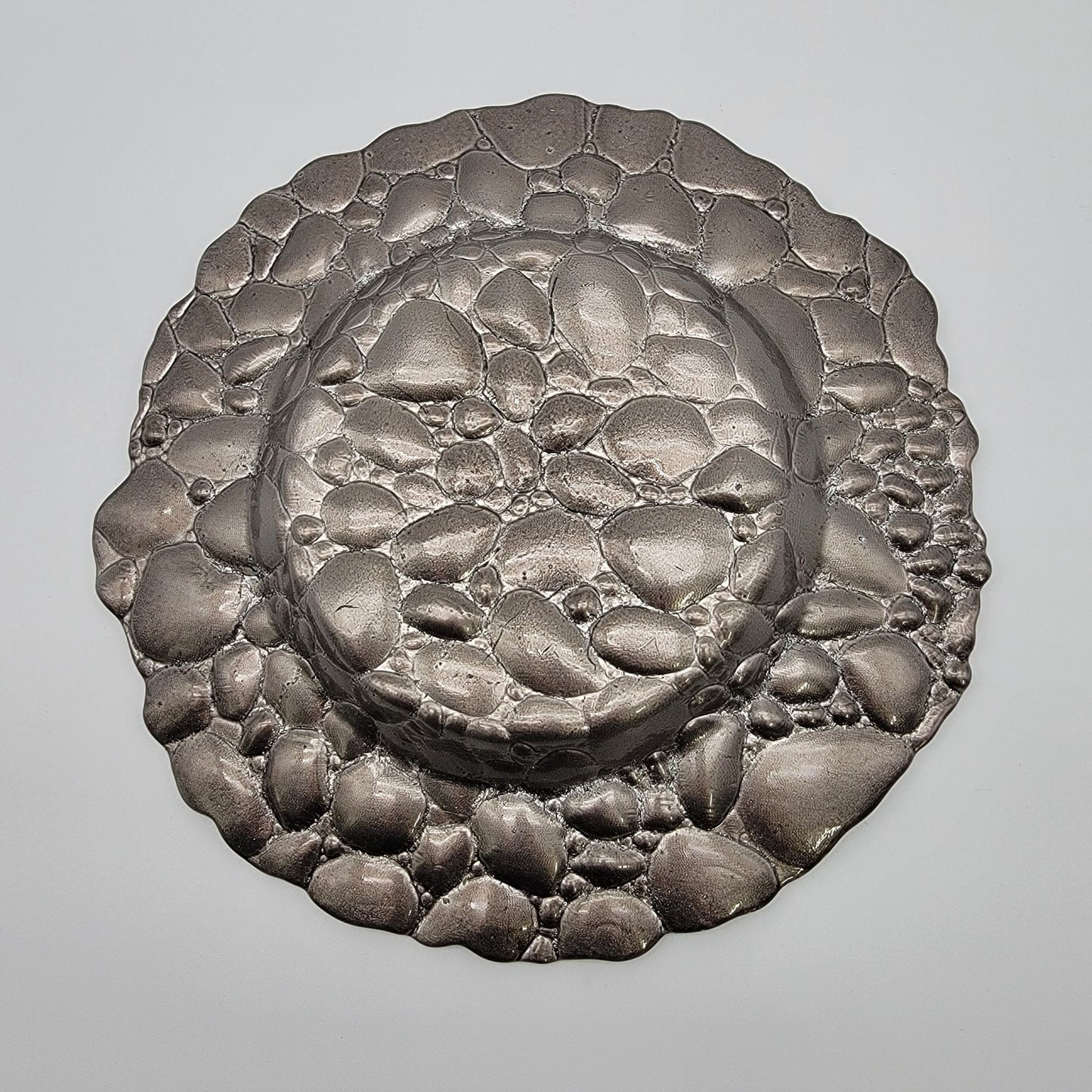 Arda Glass Turkish Glass Plate With Pebble Design