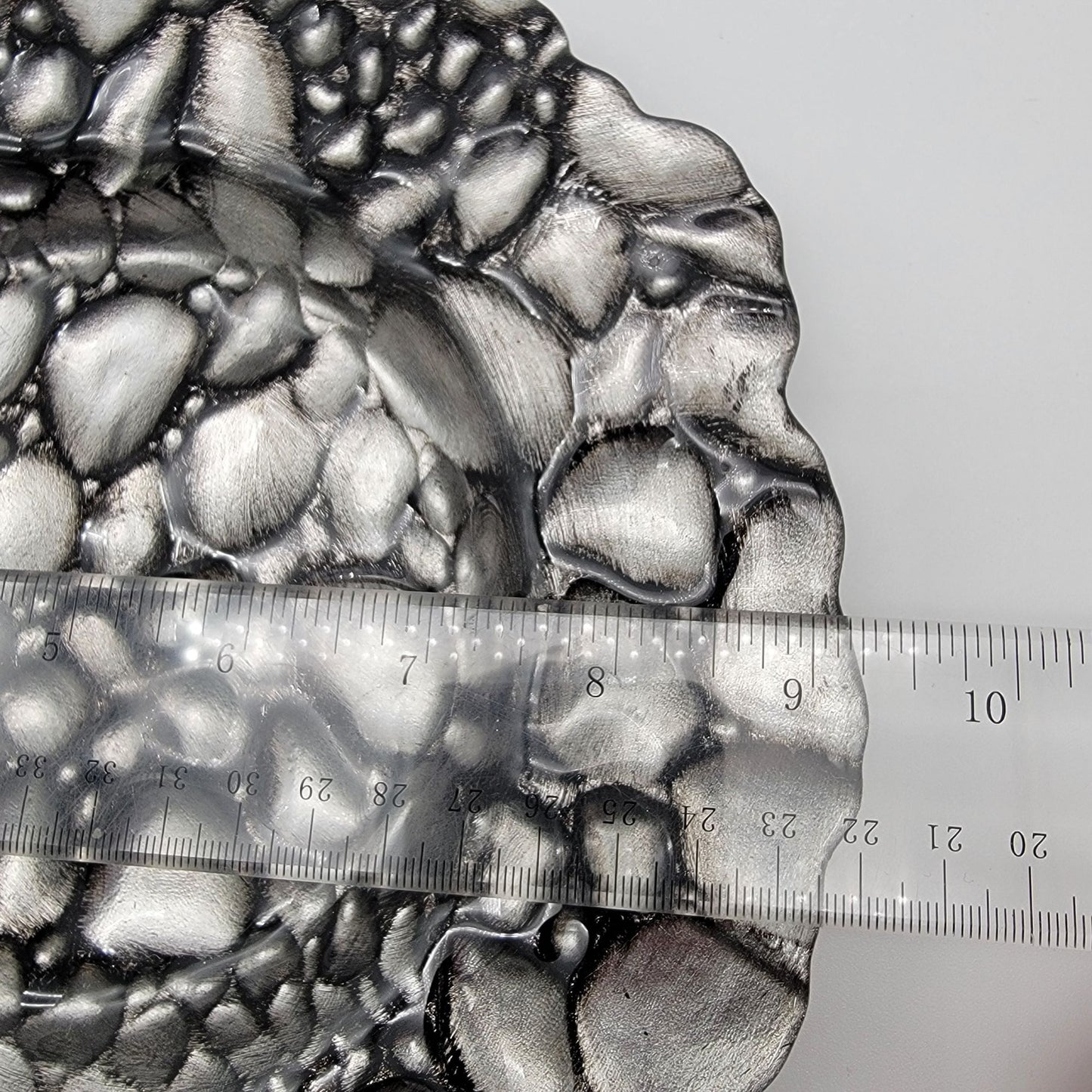 Arda Glass Turkish Glass Plate With Pebble Design