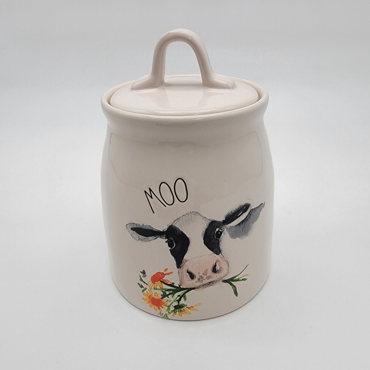 Rae Dunn Farmline MOO Cow Canister