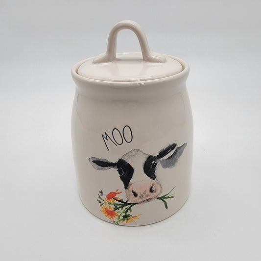 Rae Dunn Farmline MOO Cow Canister