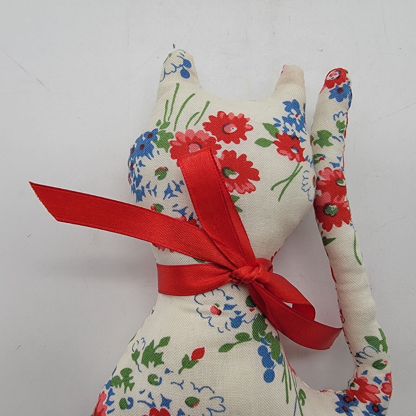 Vintage Handmade Fabric Cat Plush