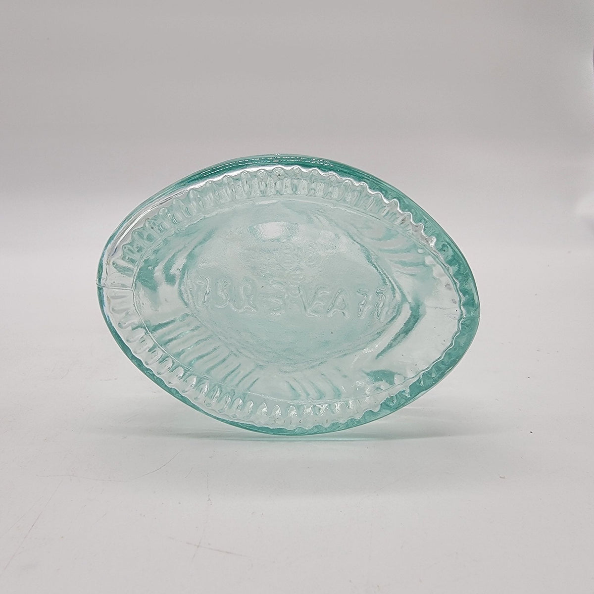 1970s Vintage Blue Glass Fish Bottle