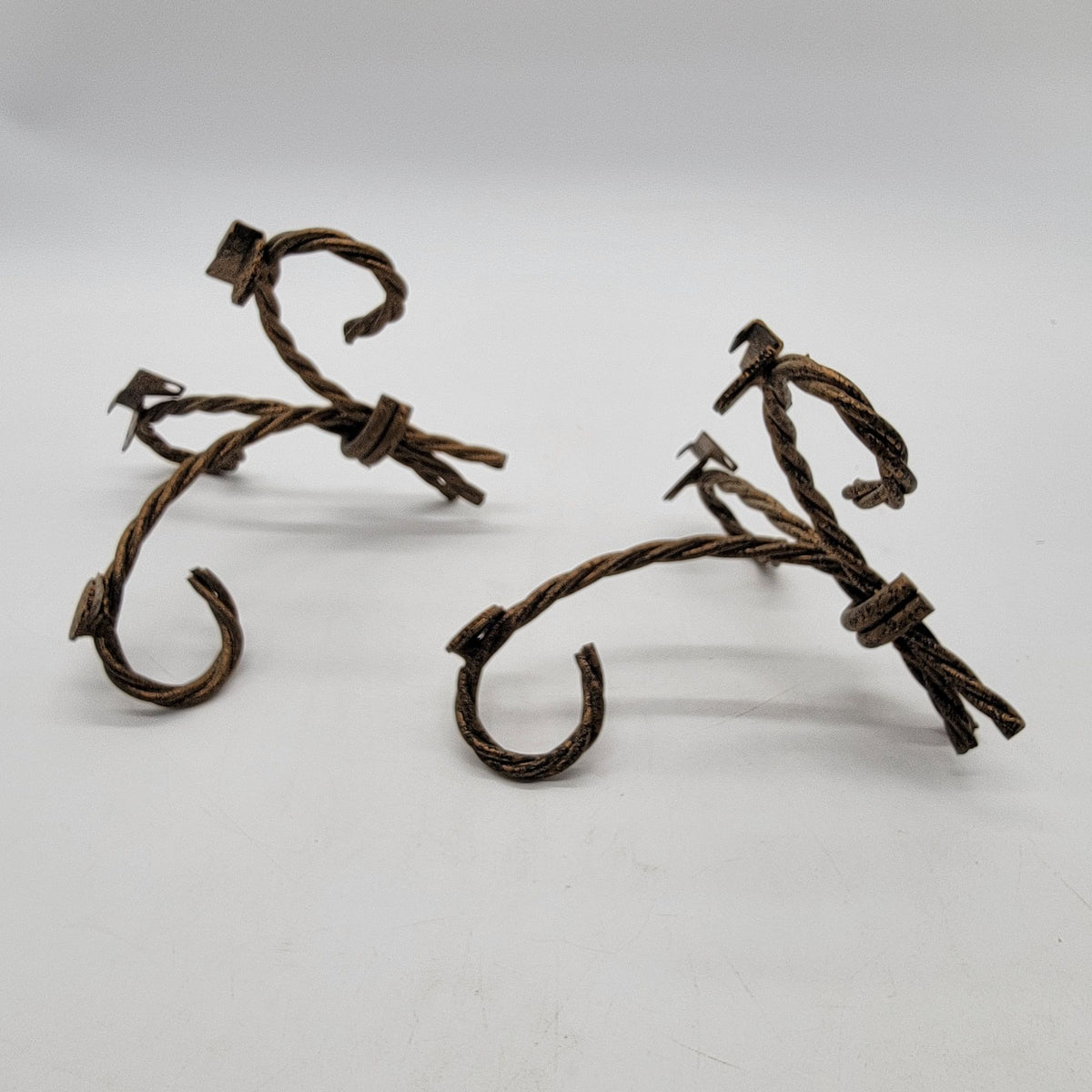 Homco Home Interiors Hollywood Regency Twisted Metal Rope Wall Shelf Brackets Pair