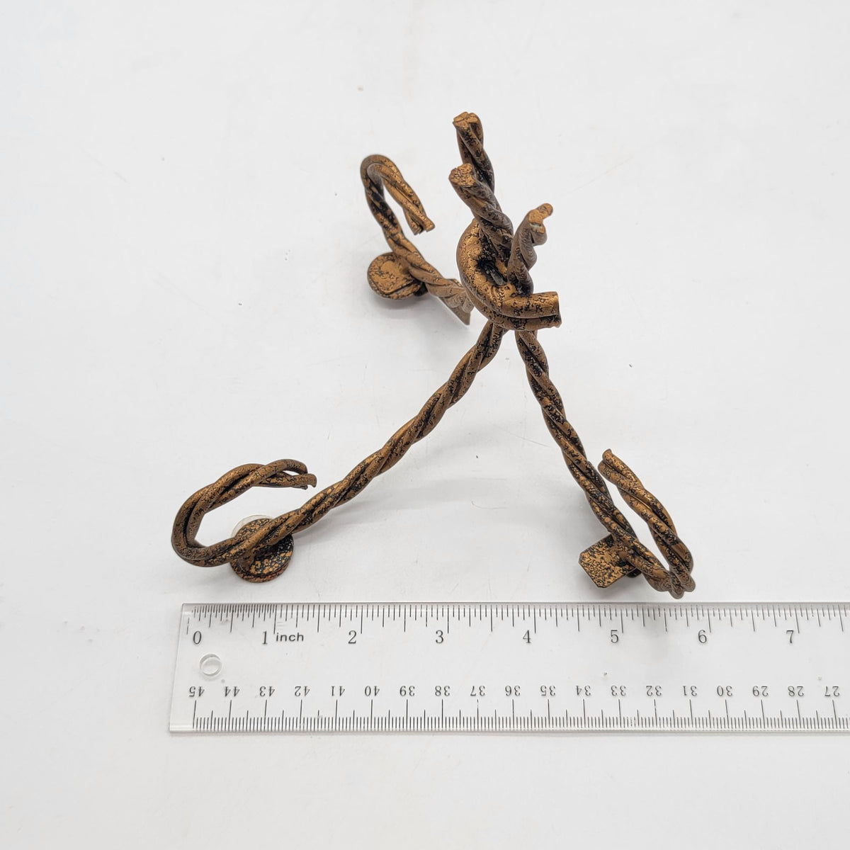 Homco Home Interiors Hollywood Regency Twisted Metal Rope Wall Shelf Brackets Pair