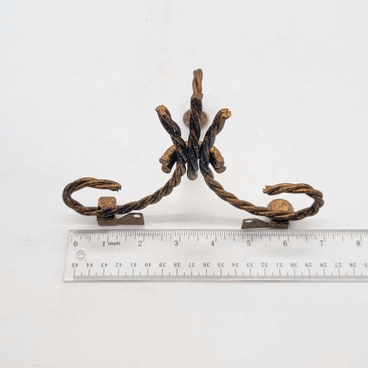 Homco Home Interiors Hollywood Regency Twisted Metal Rope Wall Shelf Brackets Pair