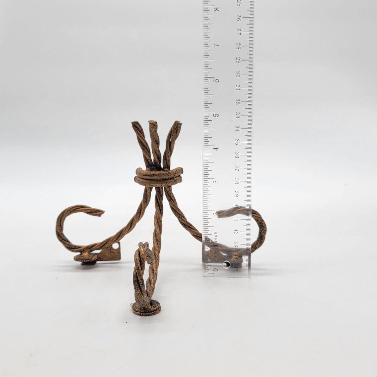 Homco Home Interiors Hollywood Regency Twisted Metal Rope Wall Shelf Brackets Pair