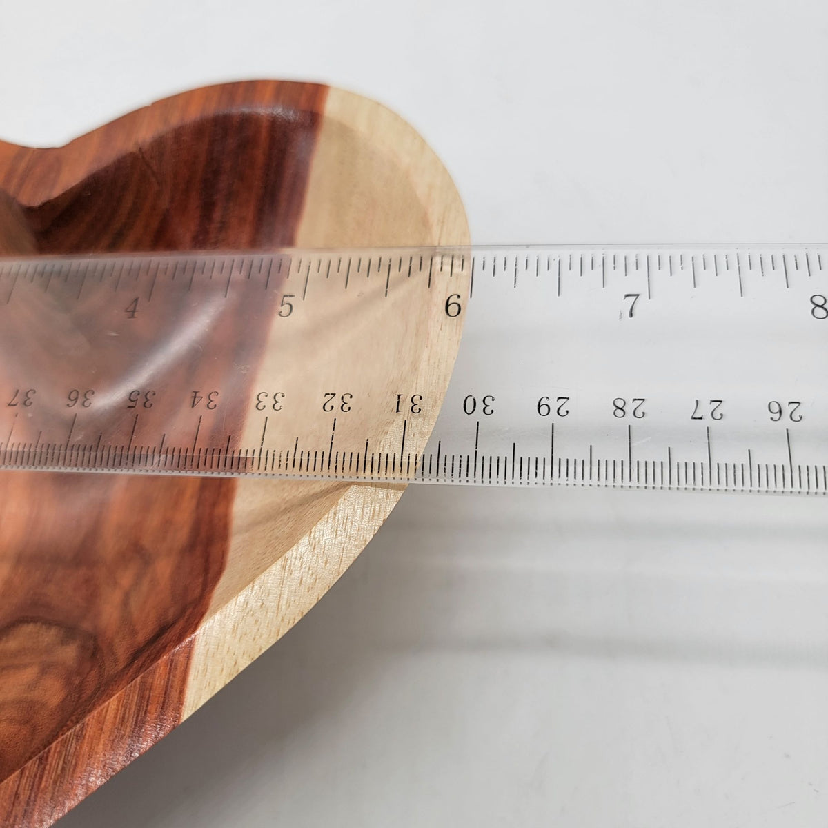Wabi Sabi Two-Tone Granadillo Wood Heart Trinket Dish Signed As Found