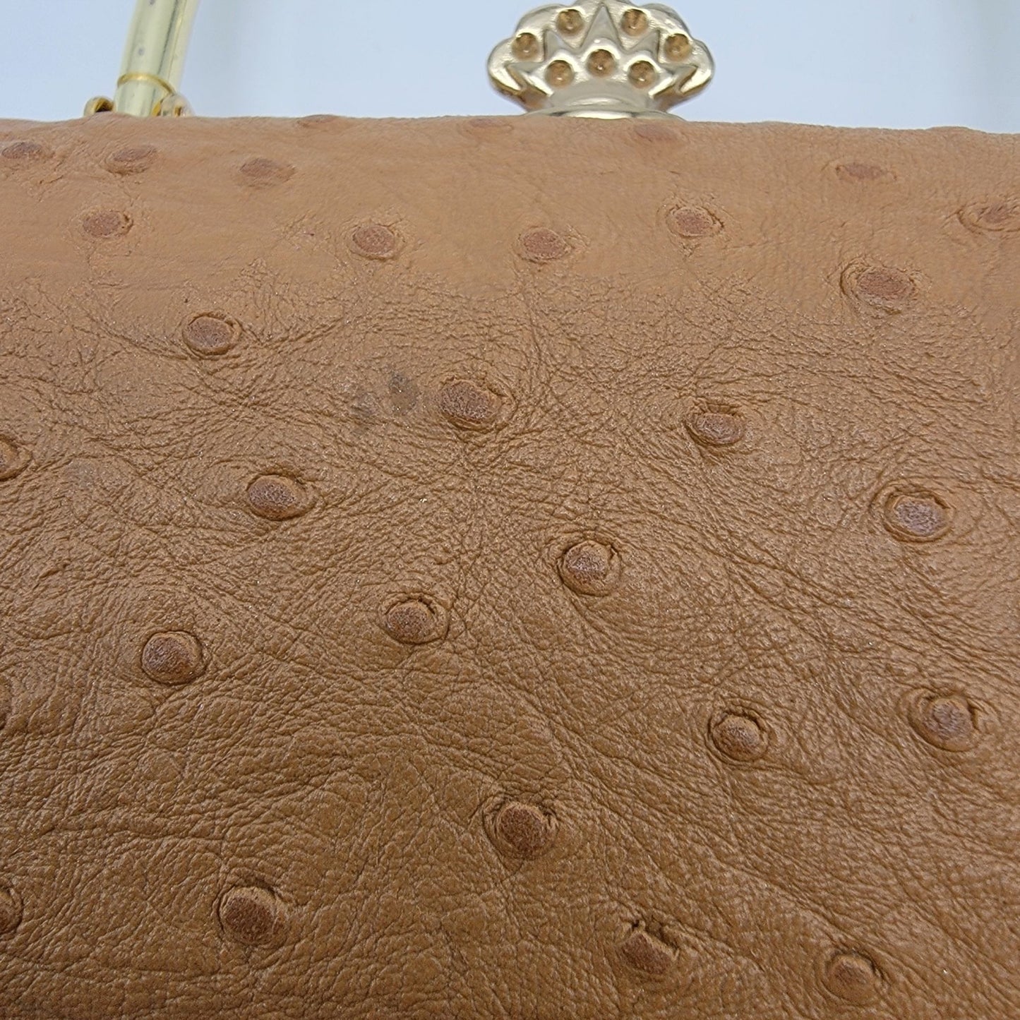 Vintage Bijoux Terner Compact Evening Clutch Bag Ostrich Pattern