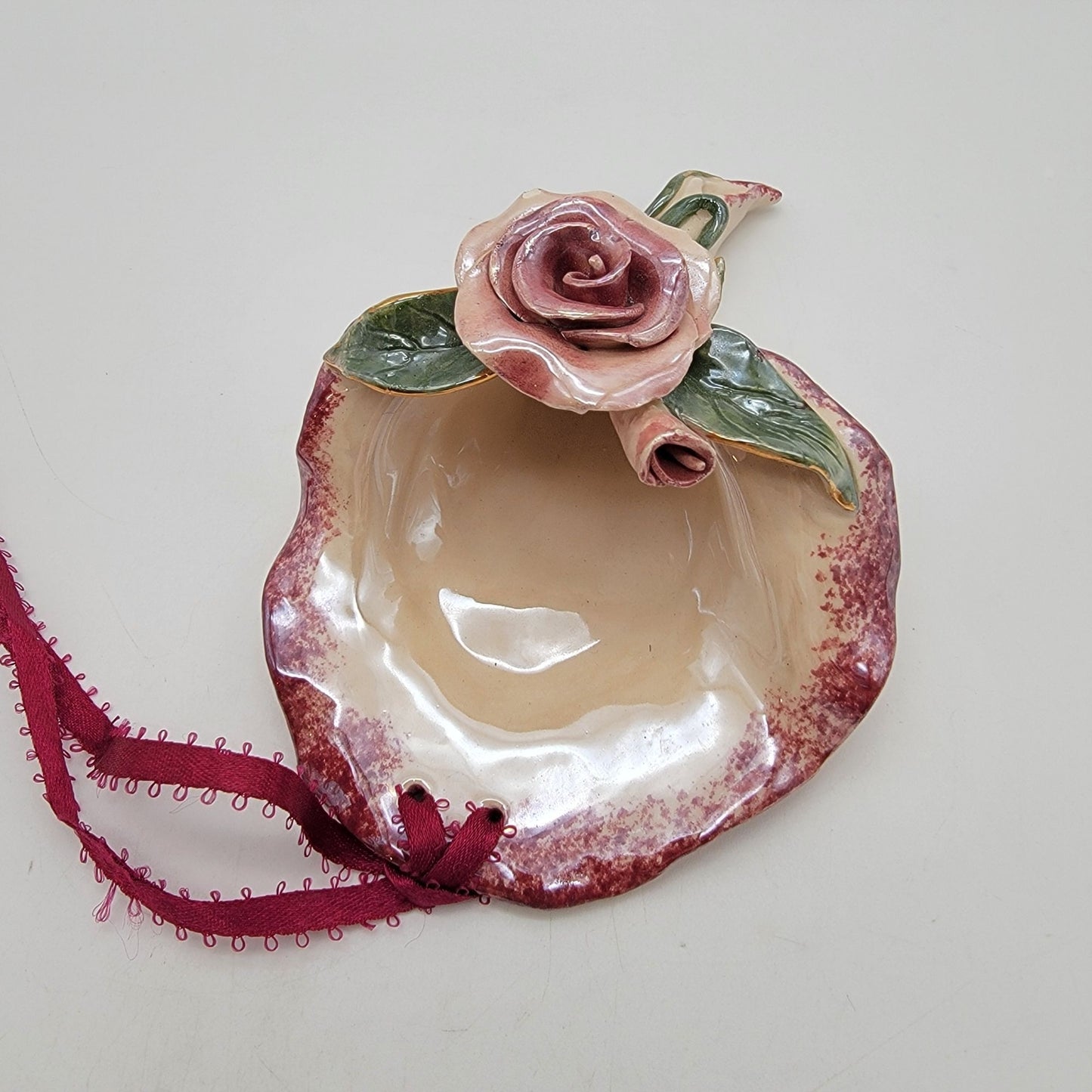 Vintage Blue Sky Heather Goldminc Rose Wall Pocket Vase