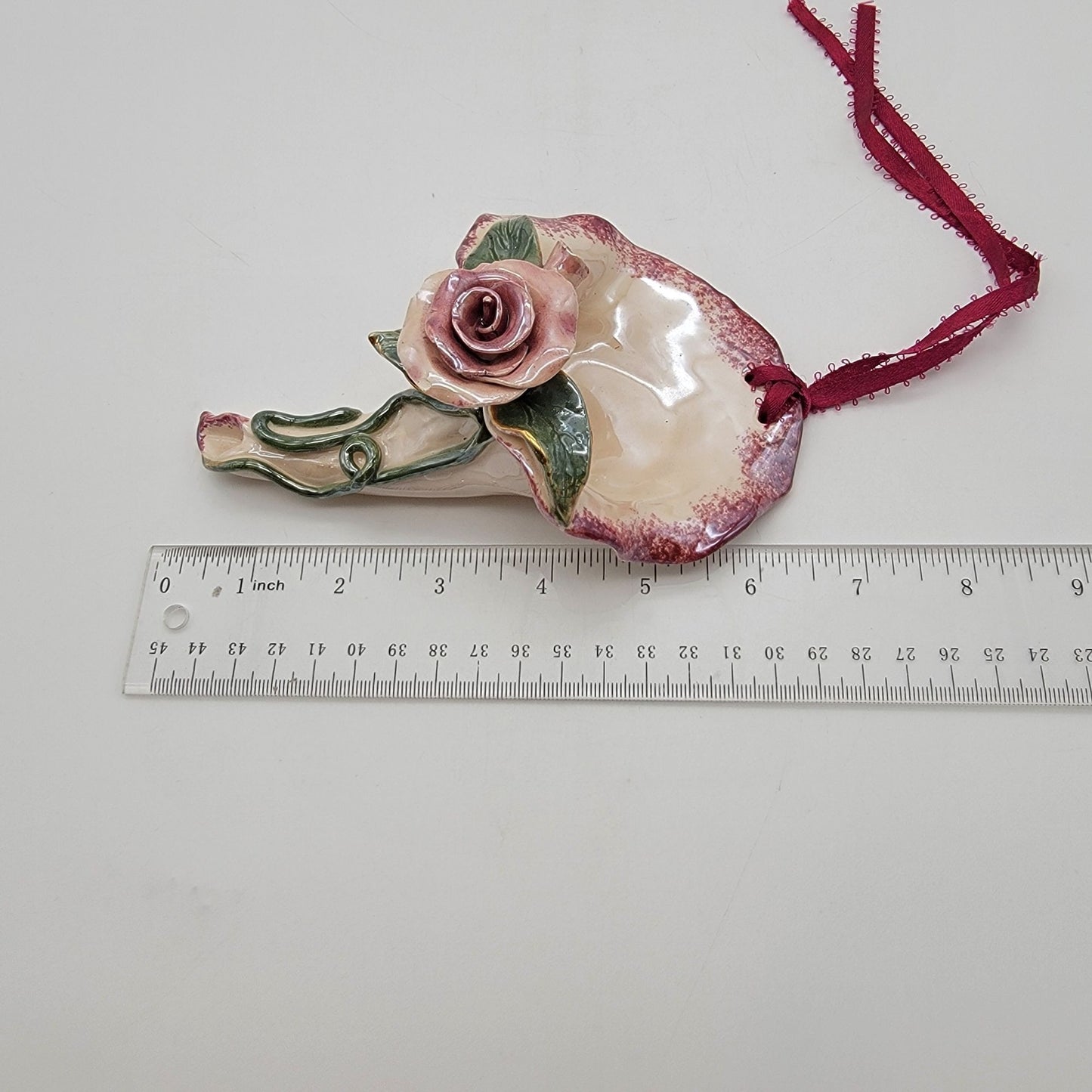 Vintage Blue Sky Heather Goldminc Rose Wall Pocket Vase