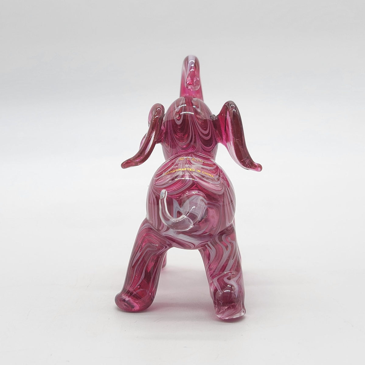 Lenox Pink Glass Elephant Figurine