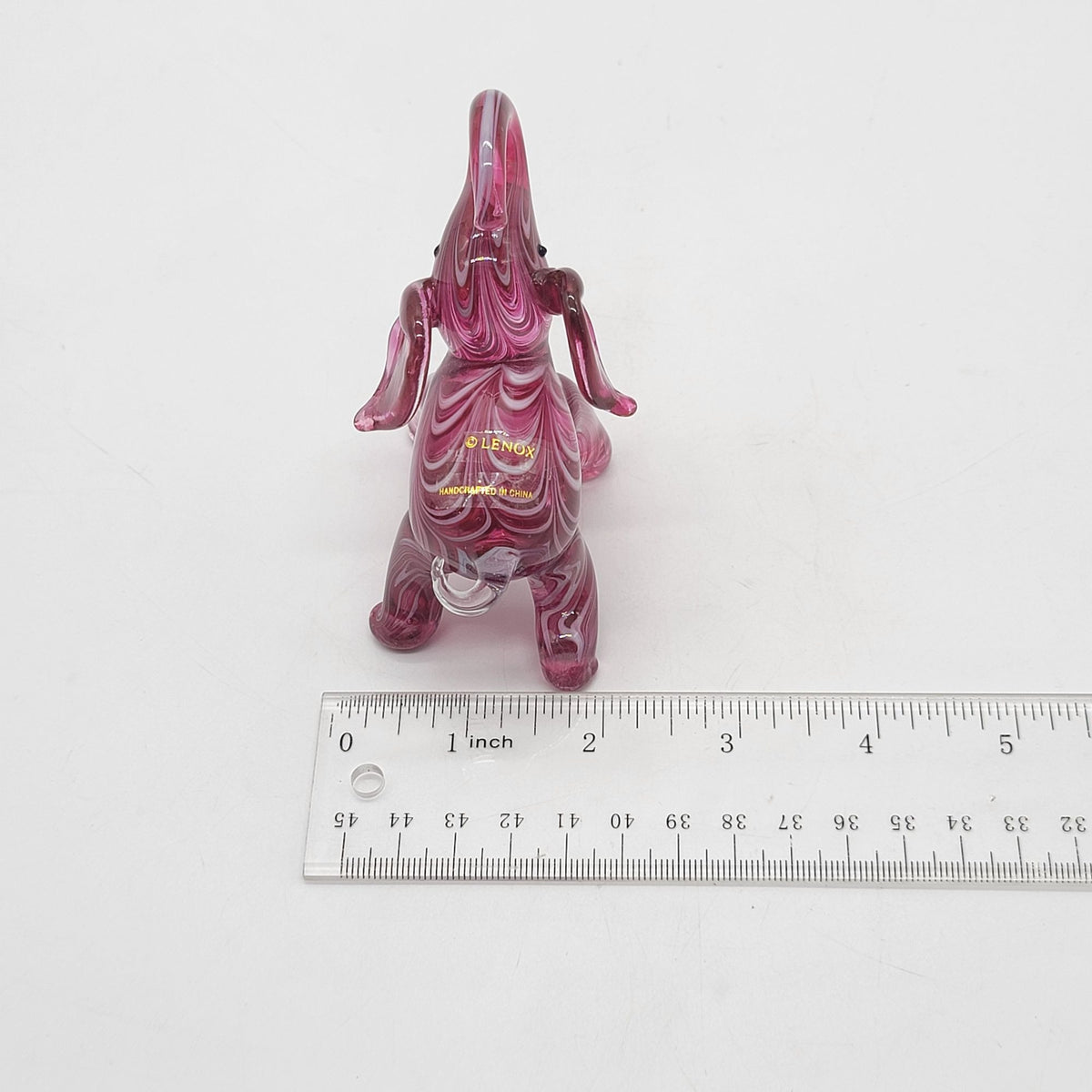 Lenox Pink Glass Elephant Figurine