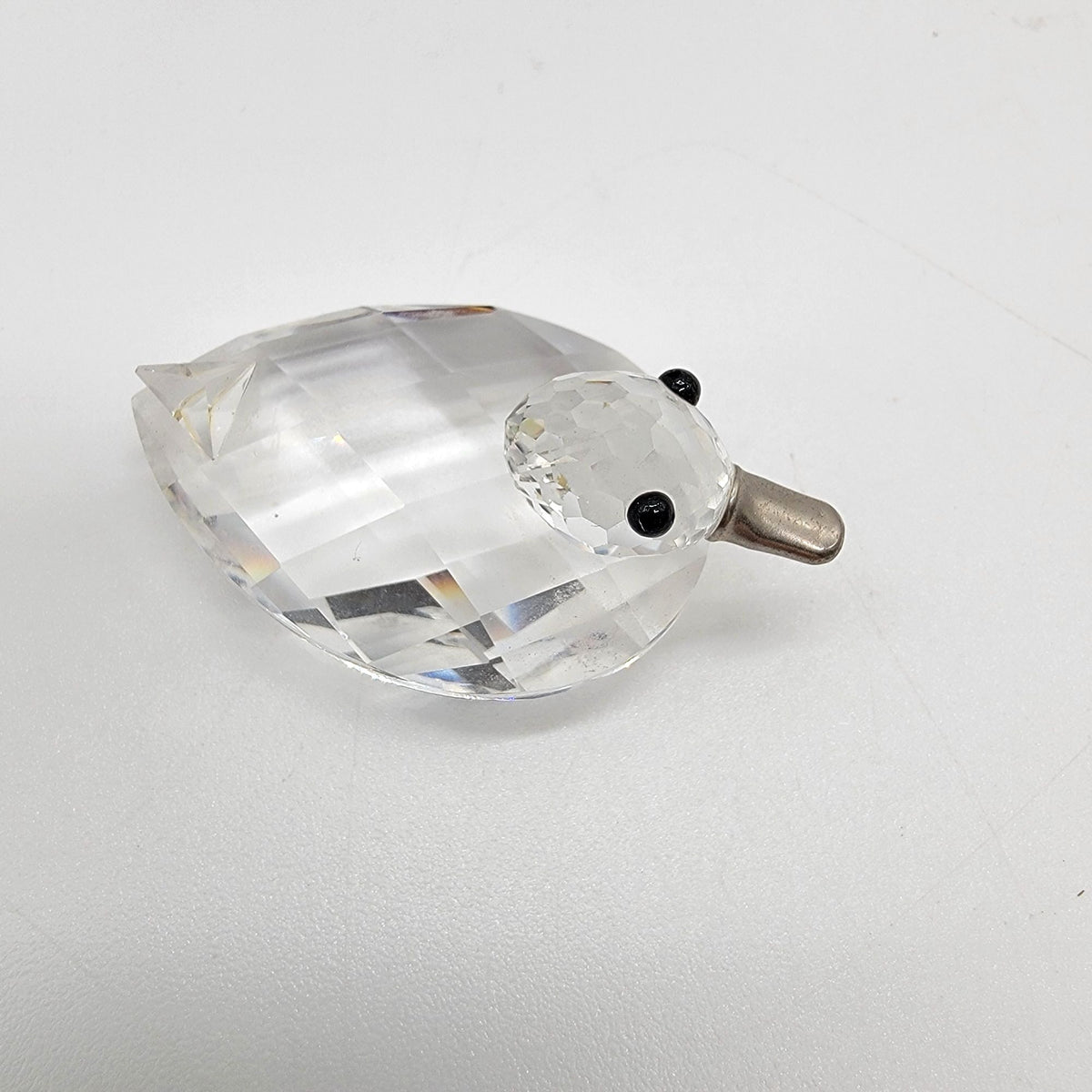 Vintage Swarovski Silver Crystal Mini Duck Figurine With Box