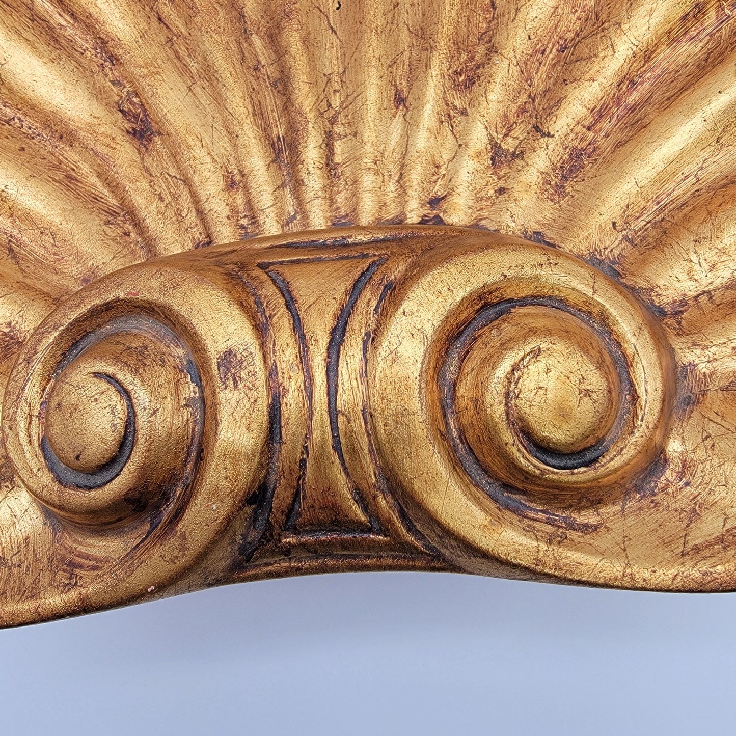 Vintage Hollywood Regency Ornate Gold Clam Shell Footed Bowl