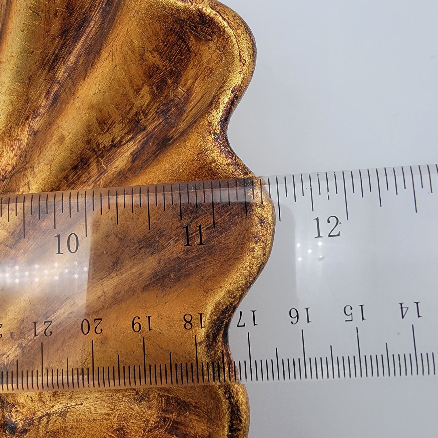 Vintage Hollywood Regency Ornate Gold Clam Shell Footed Bowl