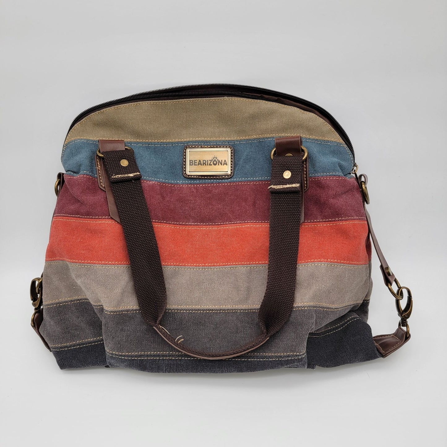 Bearizona Striped Canvas Handbag