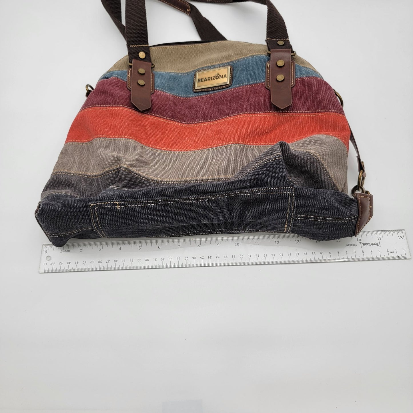 Bearizona Striped Canvas Handbag