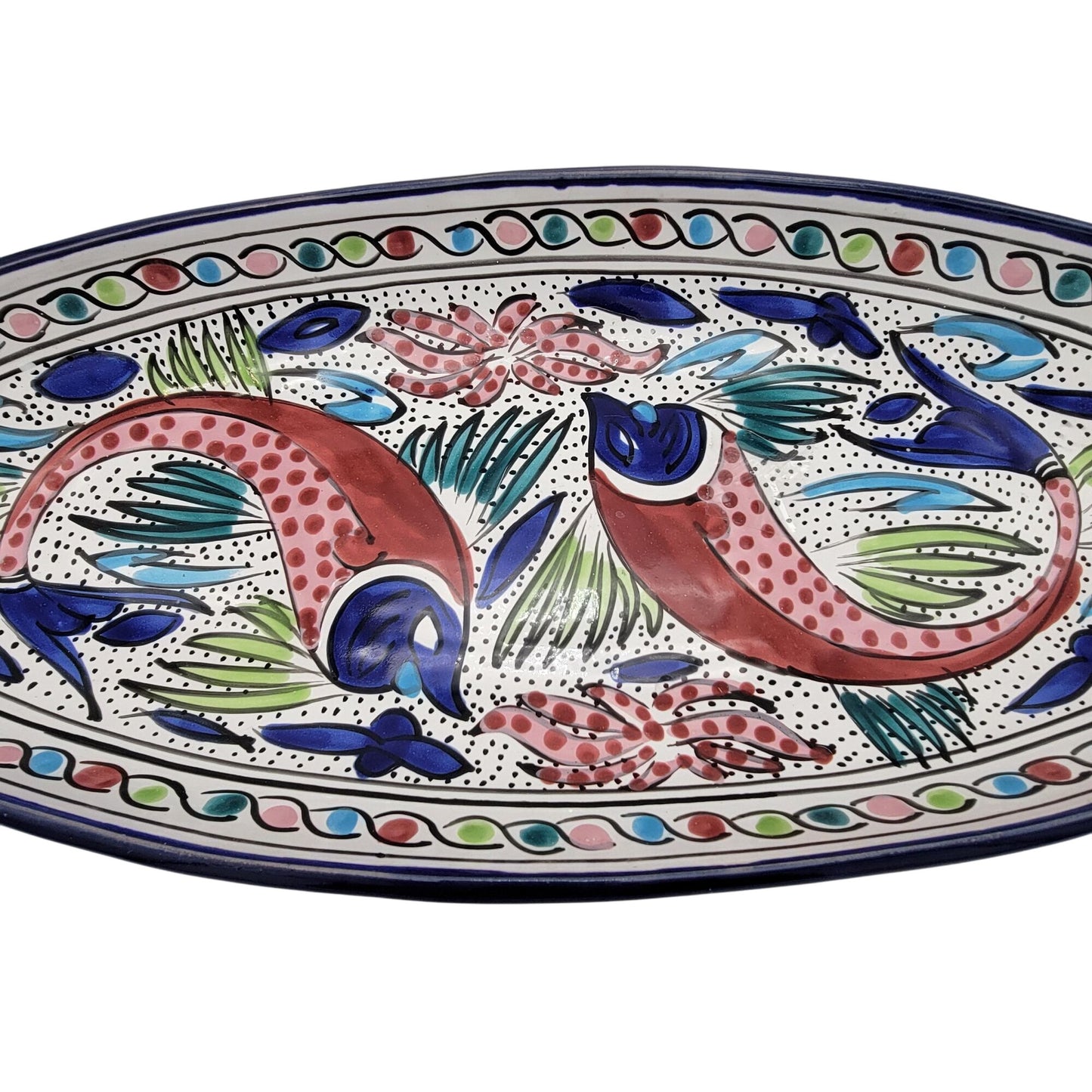 Tunisia Pottery Platter with Fish Pattern