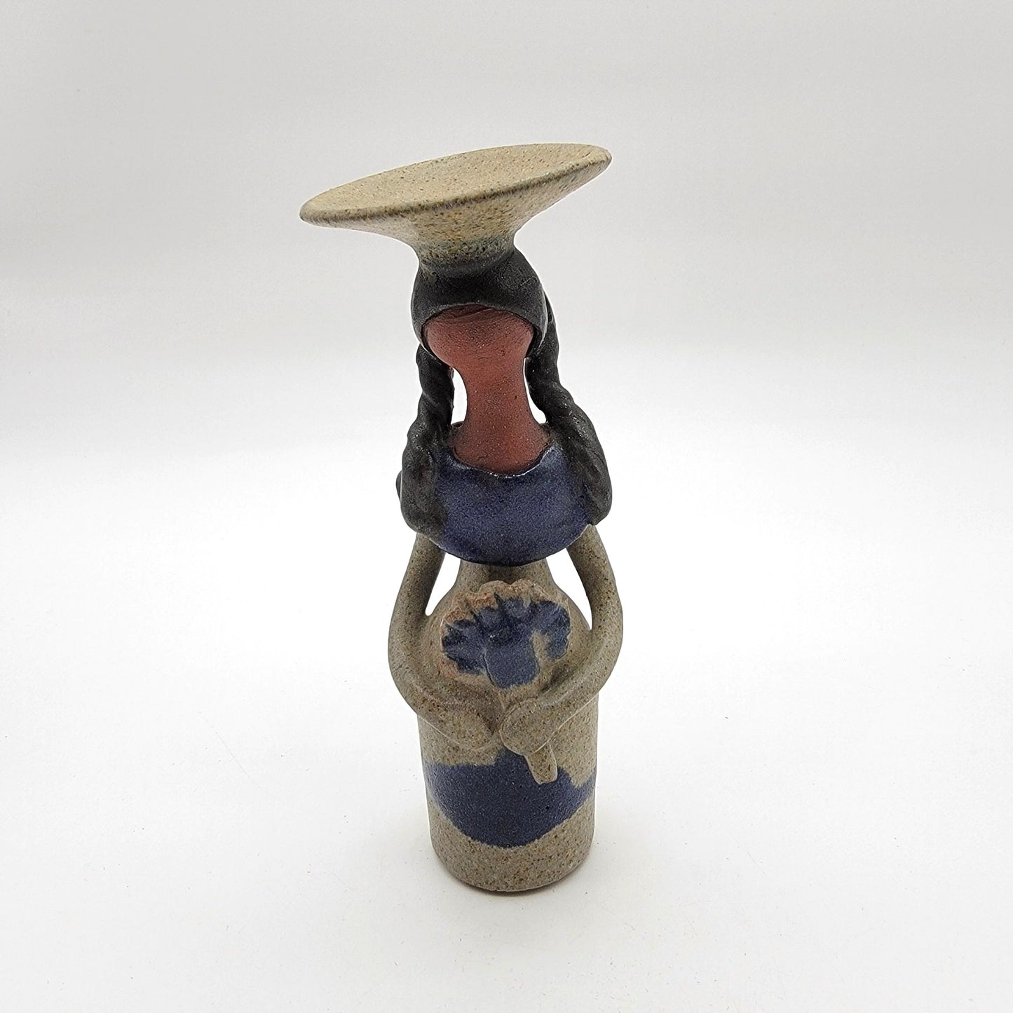 Vintage South American Faceless Woman Folk Art Pottery